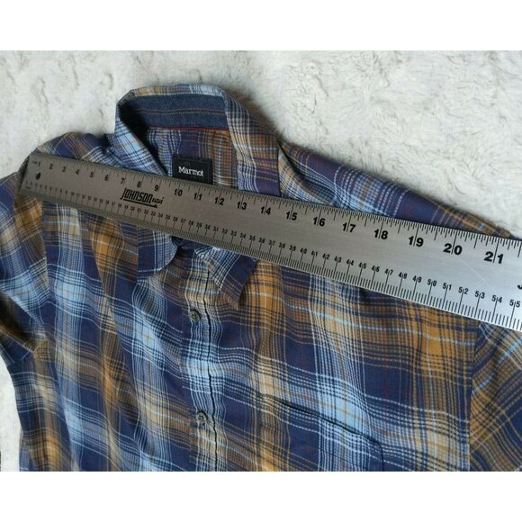 Marmot Mens Button Up Plaid Shirt Size XXL Pocket Multicolor Short Sleeve Casual - Picture 5 of 11